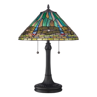 Quoizel Tiffany-style King with Vintage Bronze Finish Table Lamp