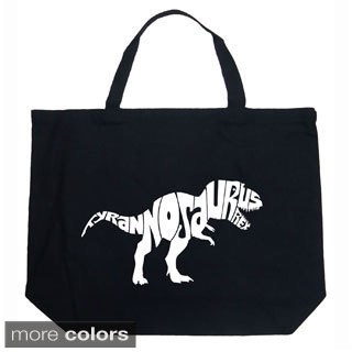 LA Pop Art Tyrannosaurus Rex Text Shopping Tote Bag