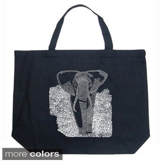 LA Pop Art Endangered Species Elephant Shopping Tote Bag