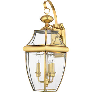 Quoizel Newbury 3-light Polished Brass Large Wall Lantern
