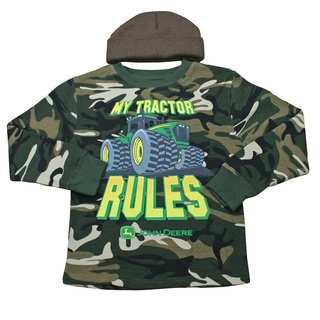 John Deere Boys Camouflage 'My Tractor Rules' Shirt and Hat Set