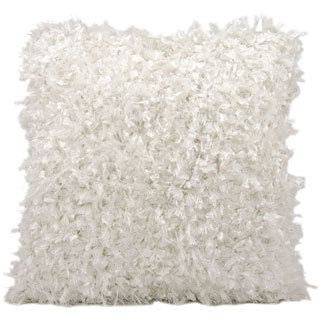 Michael Amini Shimmer Shag White Throw Pillow (20-inch x 20-inch) by Nourison