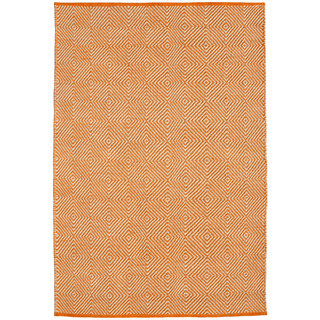 Hand-woven Orange Jute Rug (5' x 8')