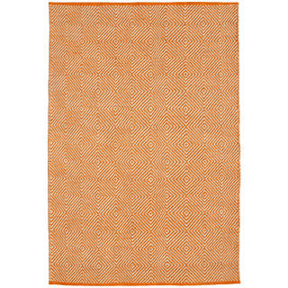 Hand-woven Orange Jute Rug (8' x 11')