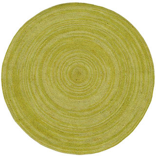 Hand-woven Green Abrush Braided Jute Rug (8' x 8' Round)