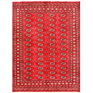 Herat Oriental Pakistani Hand-knotted Bokhara Red/ Ivory Wool Rug (5'6 x 7'3)