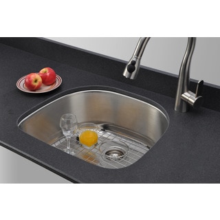 Wells Sinkware 16-gauge D-shape Single Bowl Undermount Stainless Steel Kitchen Sink