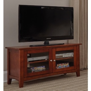 Fair Haven 36-inch Wood TV Stand with Glass Doors