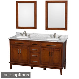 Wyndham Collection Hatton Light Chestnut 60-inch 3-hole Faucet Double Vanity