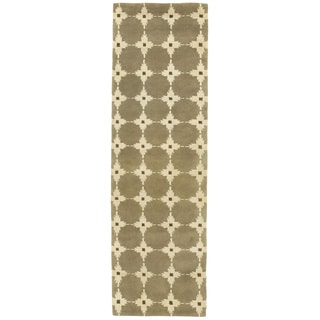 Boxes Tan/ Ivory Indoor Rug (2'3 x 8')