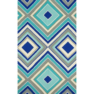 nuLOOM Hand-hooked Outdoor Synthetics Blue Rug (5' x 8')
