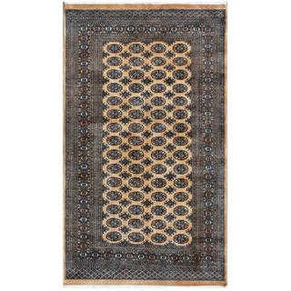 Herat Oriental Pakistani Hand-knotted Bokhara Tan/ Ivory Wool Rug (4'11 x 8'3)