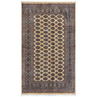 Herat Oriental Pakistani Hand-knotted Bokhara Tan/ Ivory Wool Rug (4'11 x 8'4)
