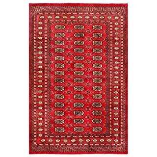 Herat Oriental Pakistani Hand-knotted Bokhara Red/ Ivory Wool Rug (4'2 x 6'4)