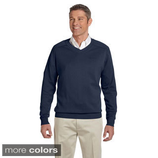 Men's Cotton Long-sleeve V-neck Sweater