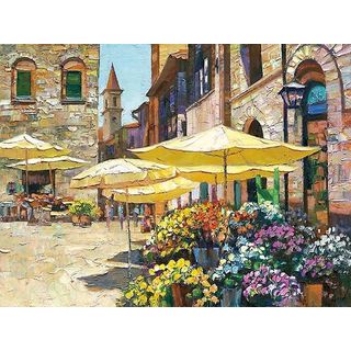Howard Behrens 'Siena Flower Market' Canvas Art
