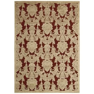 Nourison Hand-carved Graphic Illusions Red Acrylic Rug (3'6 x 5'6)