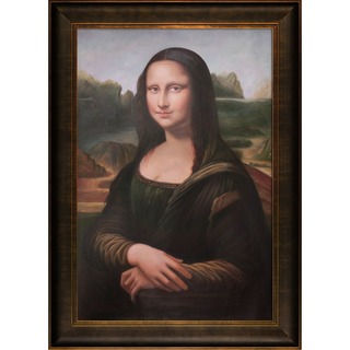 Leonardo da Vinci 'Mona Lisa ' Hand Painted Framed Canvas Art