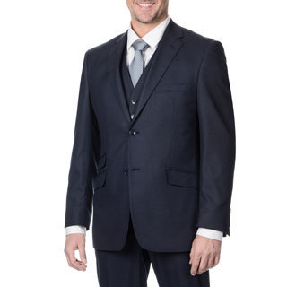 Perry Ellis Men's Slim Fit Navy Sharkskin Suit Separate Blazer