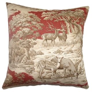 Feramin Toile Down Filled Throw Pillow Redwood Front
