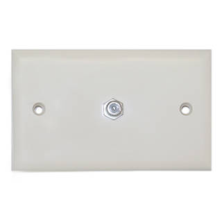 Offex TV F-pin Coupler Ivory Wall Plate