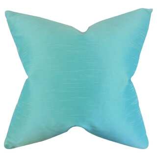 Acker Solid Aquamarine Down Filled Throw Pillow