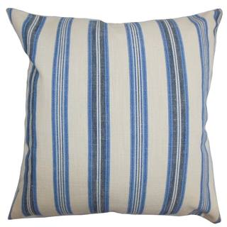 Omer Stripe Blue Down Filled Throw Pillow