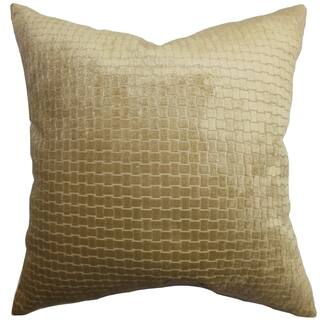 Brielle Solid Brown Down Filled Throw Pillow
