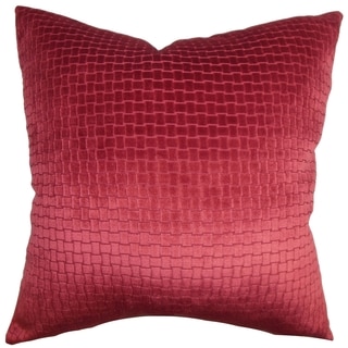 Brielle Solid Red Down Filled Throw Pillow