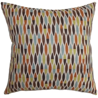 Candie Geometric Multi Feather and Down Filled Throw Pillow