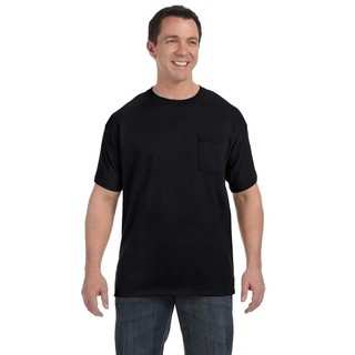 Hanes Men's Black Tagless Comfortsoft Pocket Undershirts (Set of 6)