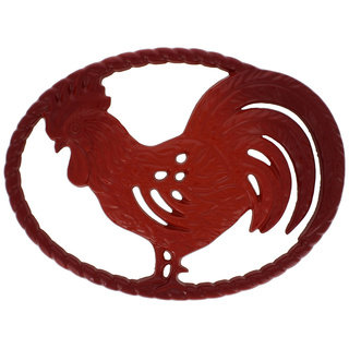 Chasseur Red Cast Iron Rooster Trivet