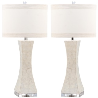 Safavieh Lighting 30.5-inch White Shelley Concave Table Lamp (Set of 2)