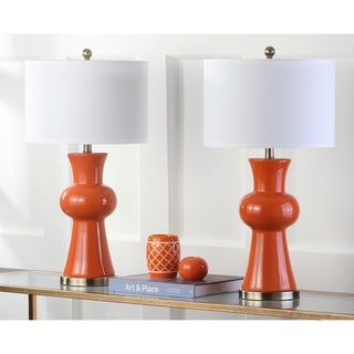 Safavieh Lighting 30-inch Orange Lola Column Lamp (Set of 2)