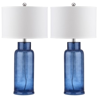 Safavieh Lighting 29-inch Blue Bottle Glass Table Lamp (Set of 2)