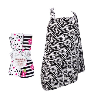 Trend Lab 5-piece Nursing Cover and Burp Cloth Set in Zebra