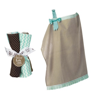Trend Lab 5-piece Nursing Cover and Burp Cloth Set in Cocoa Mint