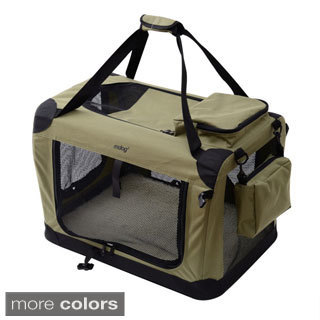 Large Portable Soft Pet Crate with Carrier Strap