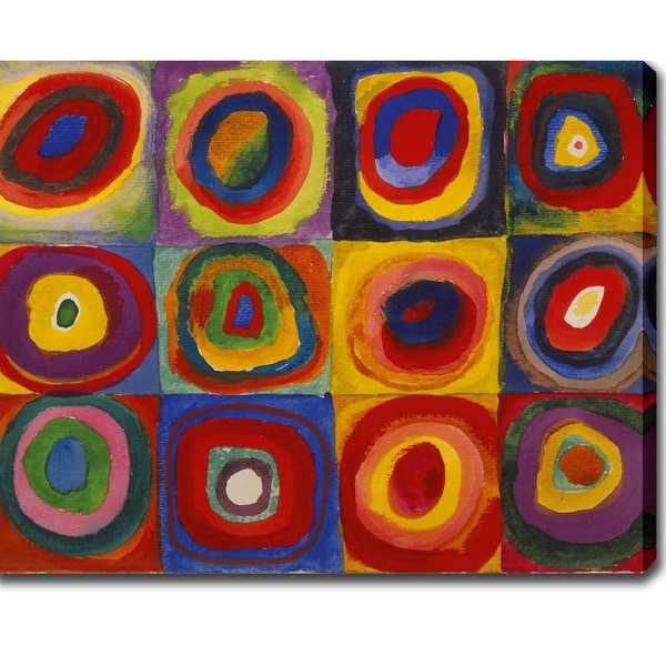 Wasilly Kandinsky 'Color Study- Squares with Concentric Circles' Oil on Canvas Art