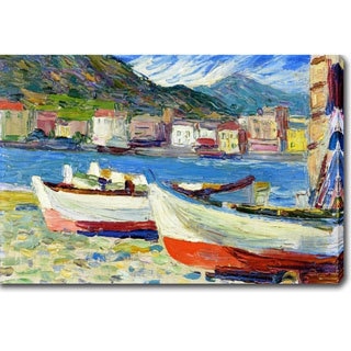 Wassily Kandinsky 'Rapallo boats' Oil on Canvas Art