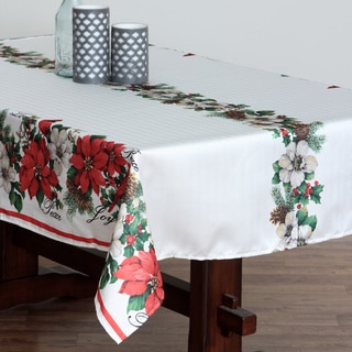 Botanical Christmas Herringbone Tablecloth