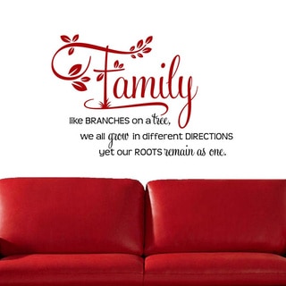 'Family, Like Branches on a Tree..." Two-tone Vinyl Wall Decal