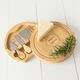 Personalized Rubberwood 5-piece Gourmet Cheese Board Set - Thumbnail 0