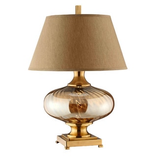 Sophie Amber and Goldtone Glass Table Lamp