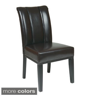 Metro Plated Parsons Chair with Espresso Finish Legs