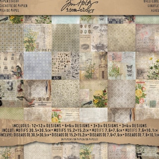 Tim Holtz Idea-ology Paper Stash Paper Pad 12"X12" 36/Sheets-Double-Sided Wallflower
