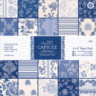 Papermania Parisienne Blue Paper Pack 6"X6" 32/Sheets