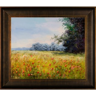 Claude Monet 'Oat Fields' Hand Painted Framed Canvas Art