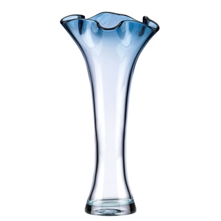 Lenox Organics Blue Cylinder Ruffle Vase