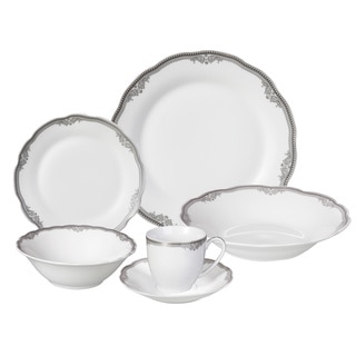 Lorren Home Trends 'Elizabeth' 24-piece Porcelain Dinnerware Set
